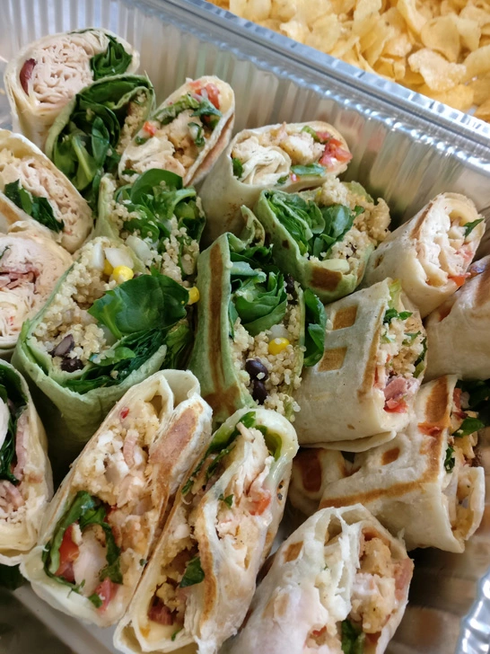 Tray of sandwich wraps